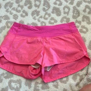 lululemon speed up shorts size 2 pink